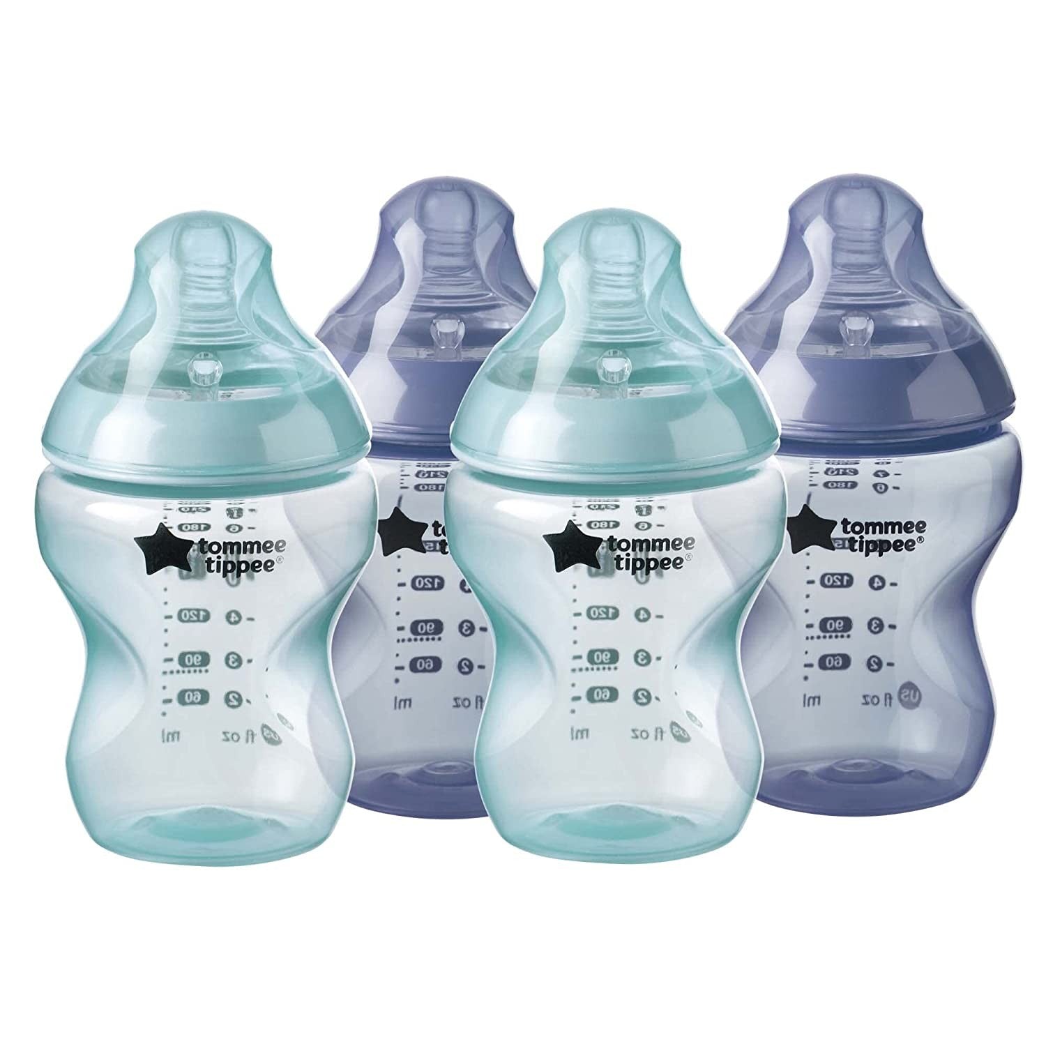 Tommee Tippee Closer to Nature Biberones pezón de flujo lento con válvula anticólicos 9 oz 4 unidades Azul y verde Tommee Tippee Closer to Nature Biberones pezón de flujo lento con válvula anticólicos 9 oz 4 unidades Azul y verde